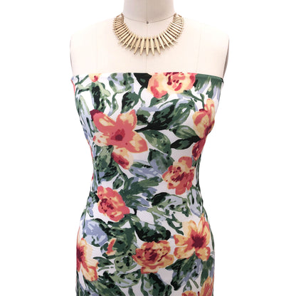 P-2724-504-OFFWHITE-PEACH - PRINTED WOOL DOBBY 100% POLYESTER