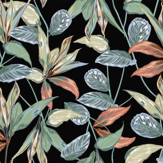 P-2728-453-BLACK-GREEN - PRINTED POLY POWER MESH 92%POLY 8%SPANDEX