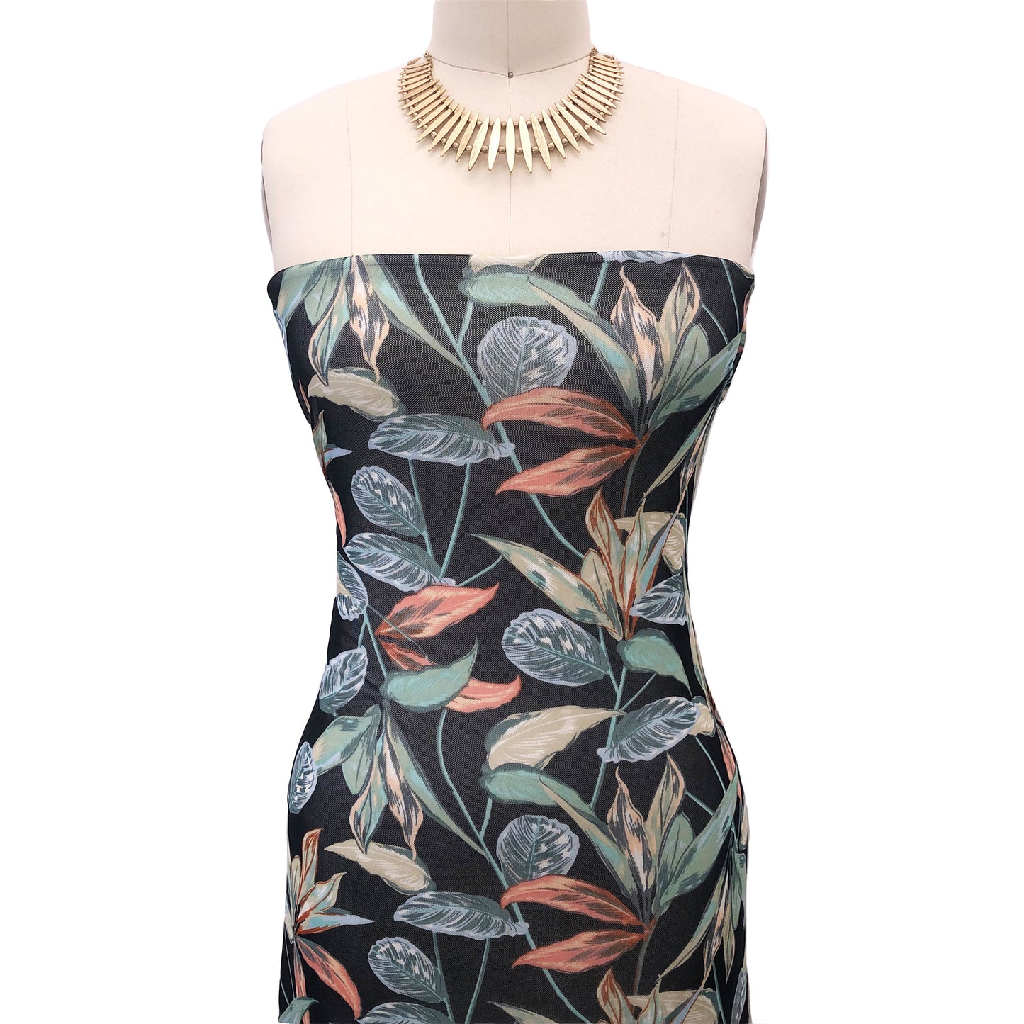 P-2728-453-BLACK-GREEN - PRINTED POLY POWER MESH 92%POLY 8%SPANDEX