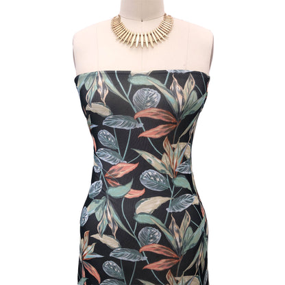 P-2728-453-BLACK-GREEN - PRINTED POLY POWER MESH 92%POLY 8%SPANDEX