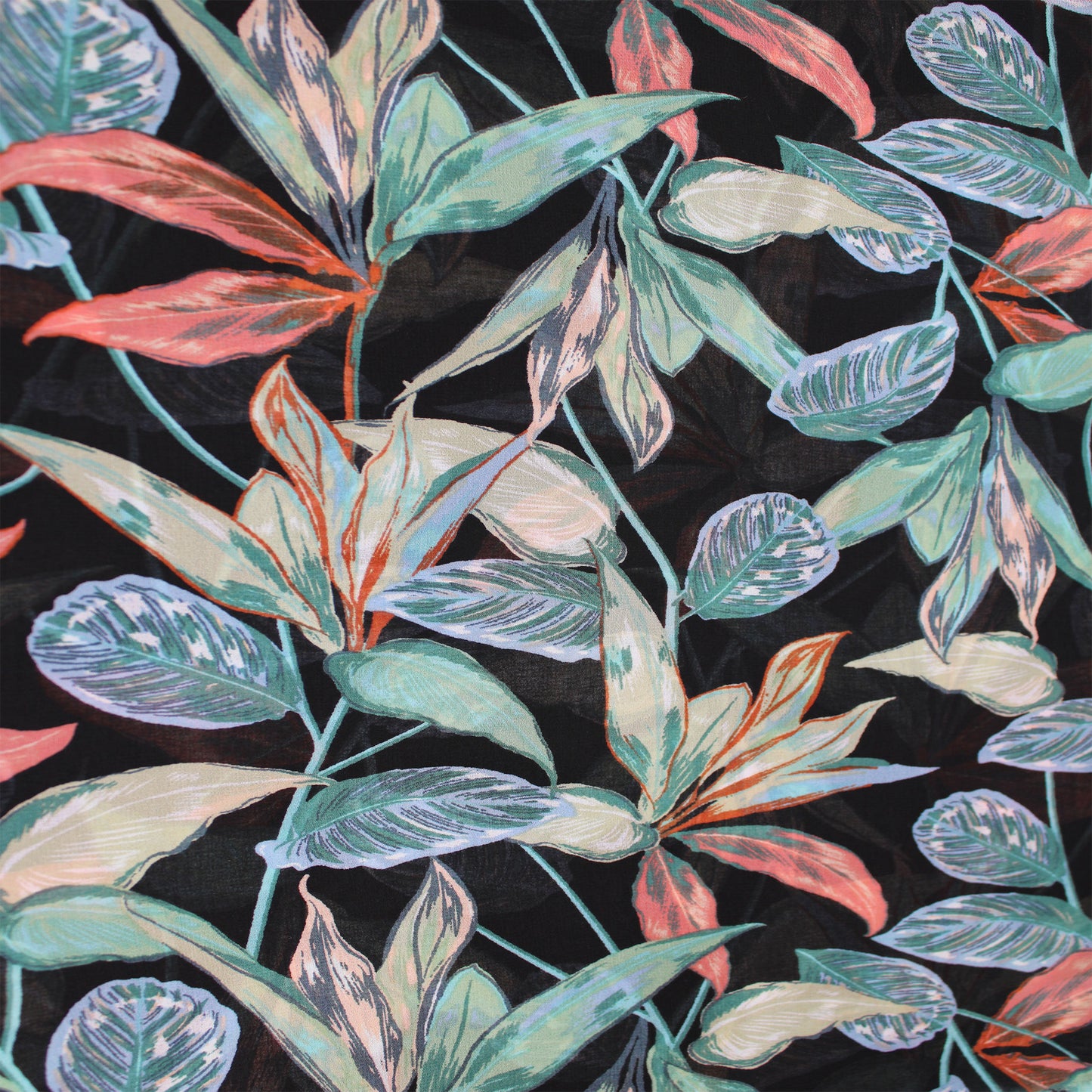 P-2728-501-BLACK-GREEN - PRINTED 100% POLYESTER HI MULTI CHIFFON WASH