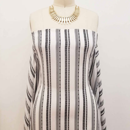 P-274-734-OFF-WHITE-BLACK - PRINT WOOL PEACH 100% POLYESTER