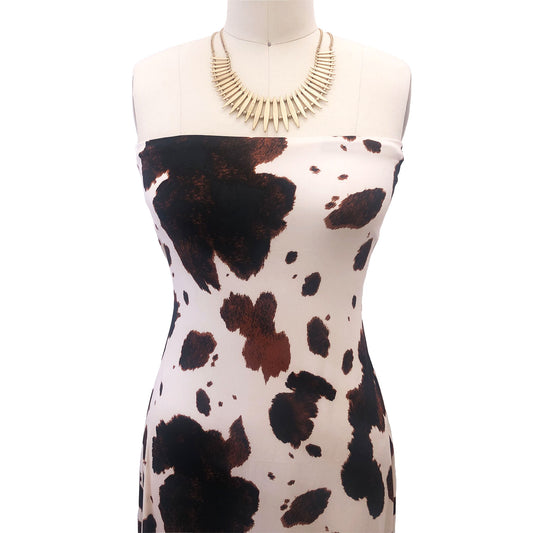 P-2741-668-CREAM-CHOCO - PRINTED DTY 92% POLY 8% SPANDEX DTY DOUBLE SIDED BRUSH