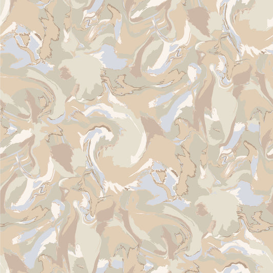 P-2743-754-SAGE-SHELL - PRINTED POLY MOROCCAN 100% POLY