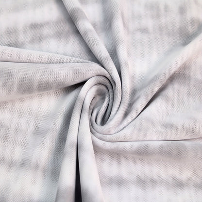 P-275-453-OFF-WHITE-SILVER - PRINTED POLY POWER MESH 92%POLY 8%SPANDEX