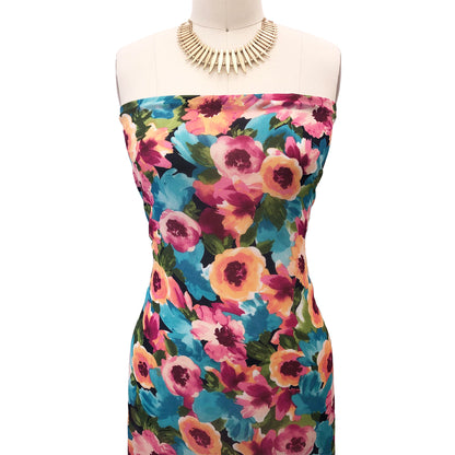 P-2769-501-NAVY-CANTALOUPE - PRINTED 100% POLYESTER HI MULTI CHIFFON WASH