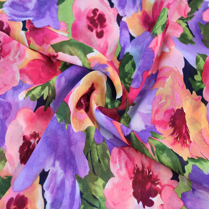 P-2769-501-NAVY-MANGO - PRINTED 100% POLYESTER HI MULTI CHIFFON WASH