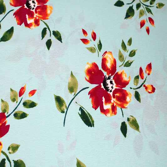 P-2772-754-MINT-MAGENTA-MANGO - PRINTED POLY MOROCCAN 100% POLY
