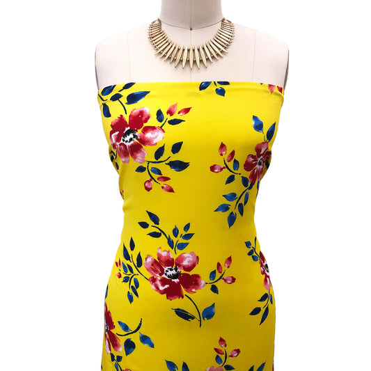 P-2772-754-YELLOW-RED-PINK - PRINTED POLY MOROCCAN 100% POLY