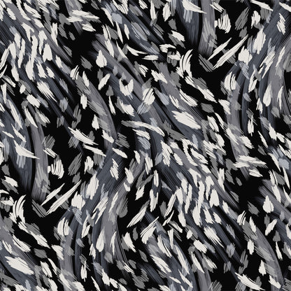 P-2773-754-BLACK-SILVER-GREY - PRINTED POLY MOROCCAN 100% POLY