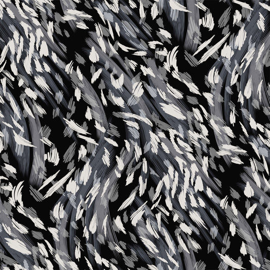 P-2773-754-BLACK-SILVER-GREY - PRINTED POLY MOROCCAN 100% POLY