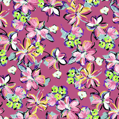 P-2774-668-PINK-CANTALOUPE - PRINTED DTY 92% POLY 8% SPANDEX DTY DOUBLE SIDED BRUSH