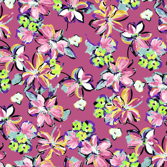 P-2774-668-PINK-CANTALOUPE - PRINTED DTY 92% POLY 8% SPANDEX DTY DOUBLE SIDED BRUSH