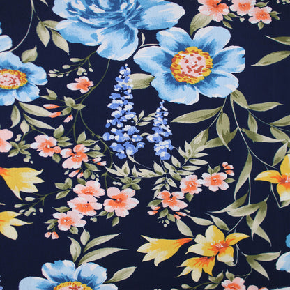 P-2776-754-NAVY-BLUE - PRINTED POLY MOROCCAN 100% POLY