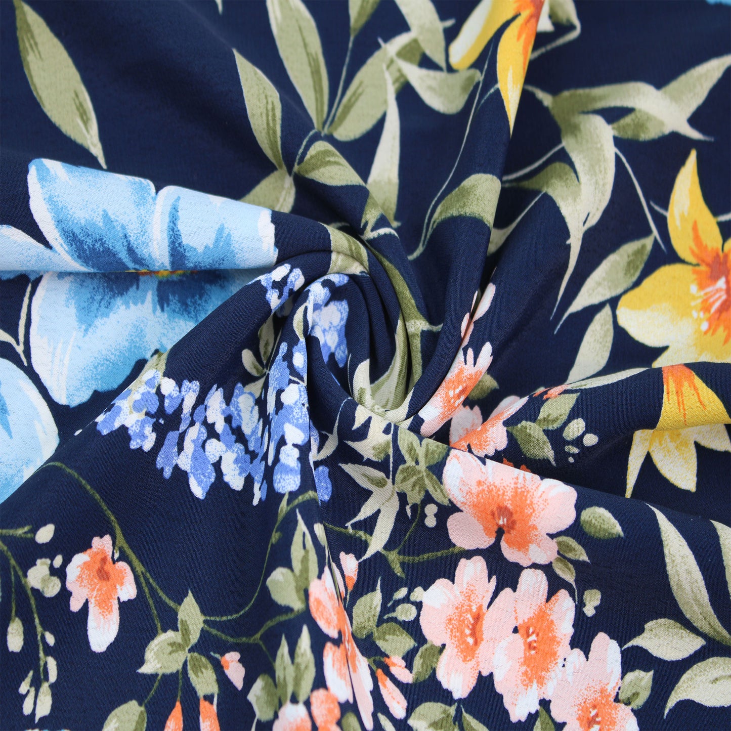 P-2776-754-NAVY-BLUE - PRINTED POLY MOROCCAN 100% POLY