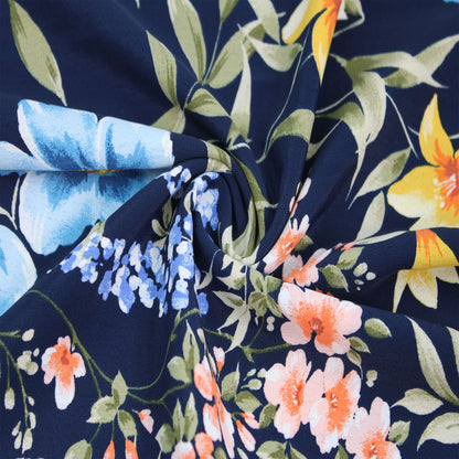 P-2776-754-NAVY-BLUE - PRINTED POLY MOROCCAN 100% POLY