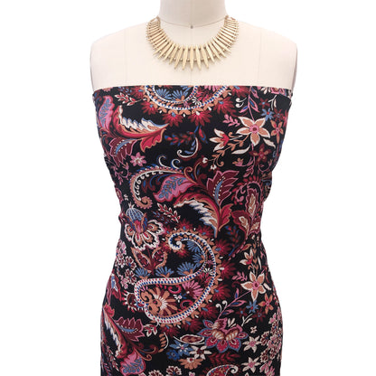 P-2778-754-BLACK-MAUVE - PRINTED POLY MOROCCAN 100% POLY