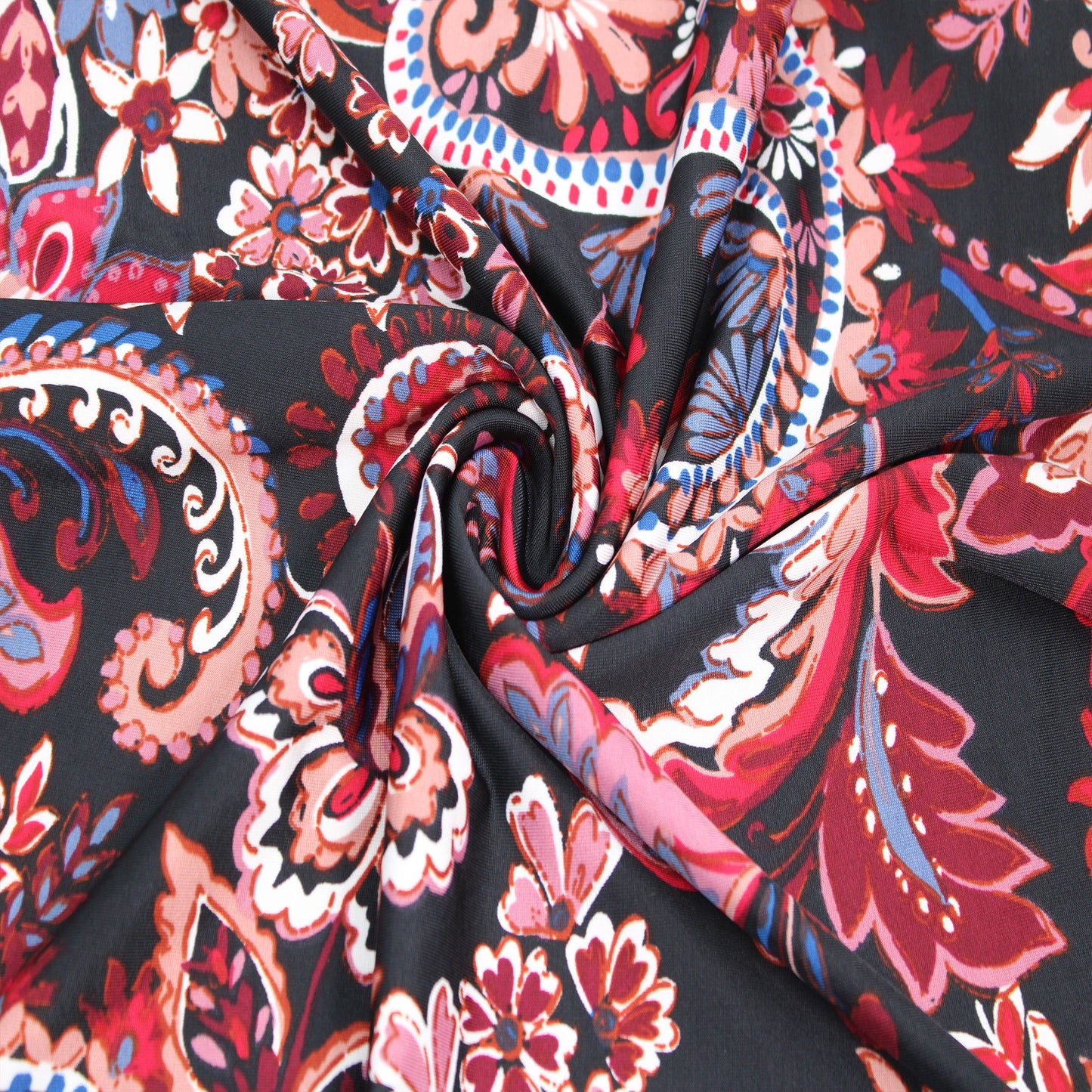 P-2778-800-BLACK-MAUVE - PRINTED VENEZIA 92% POLY 8% SPANDEX