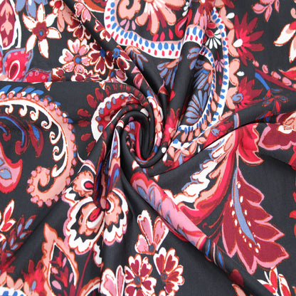 P-2778-800-BLACK-MAUVE - PRINTED VENEZIA 92% POLY 8% SPANDEX