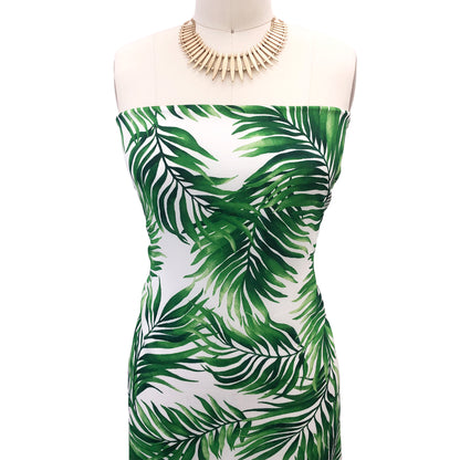 P-2779-800-OFF-WHITE-GREEN - PRINTED VENEZIA 92% POLY 8% SPANDEX