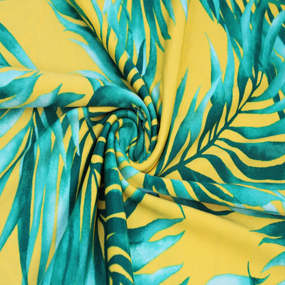 P-2779-800-SUNNY-GOLD-GREEN - PRINTED VENEZIA 92% POLY 8% SPANDEX