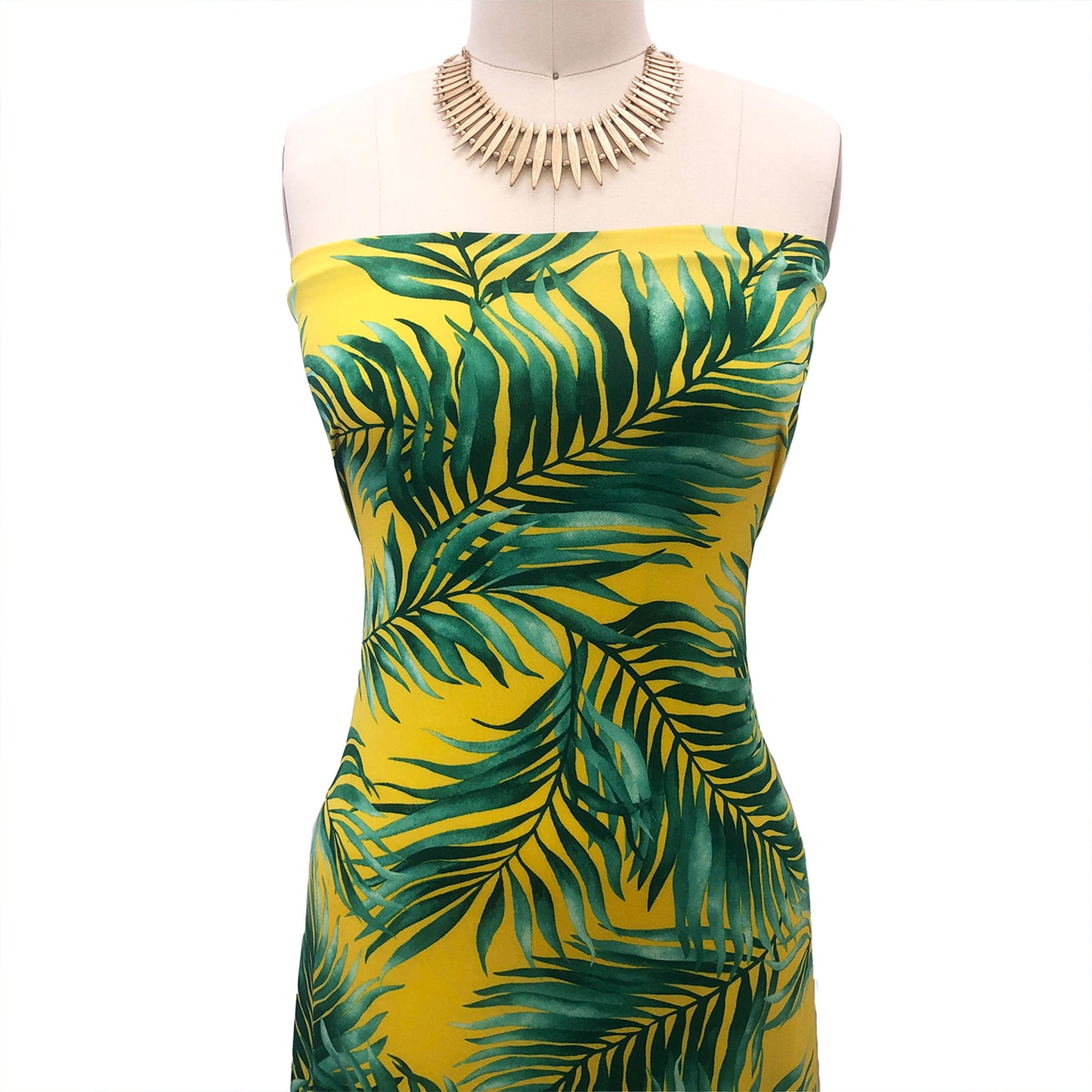 P-2779-800-SUNNY-GOLD-GREEN - PRINTED VENEZIA 92% POLY 8% SPANDEX