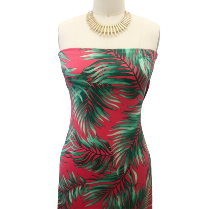 P-2779-800-WATERMELON-GREEN - PRINTED VENEZIA 92% POLY 8% SPANDEX