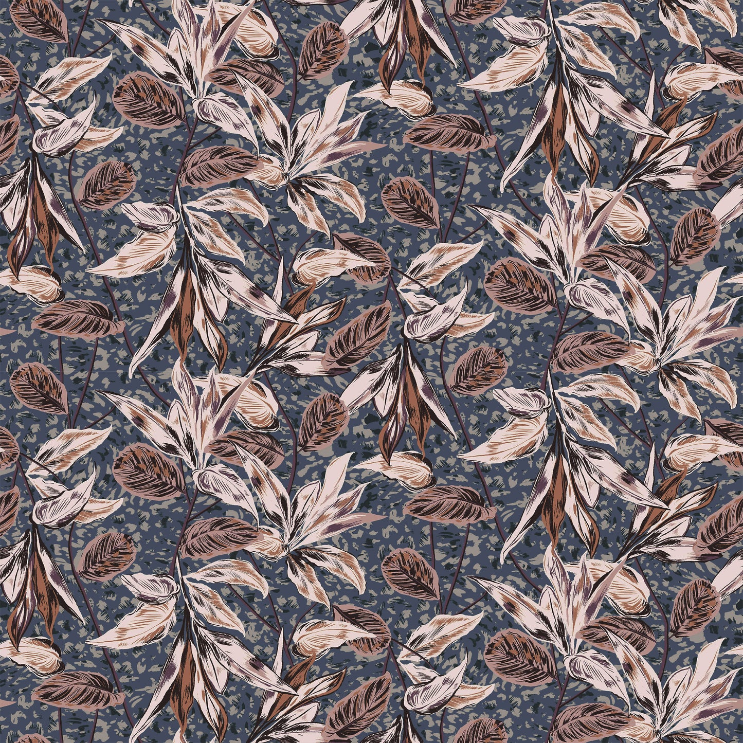 P-2788-636-BLUE-ORCHID PRINTED CREPON 100% RAYON CREPON