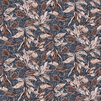 P-2788-636-BLUE-ORCHID PRINTED CREPON 100% RAYON CREPON