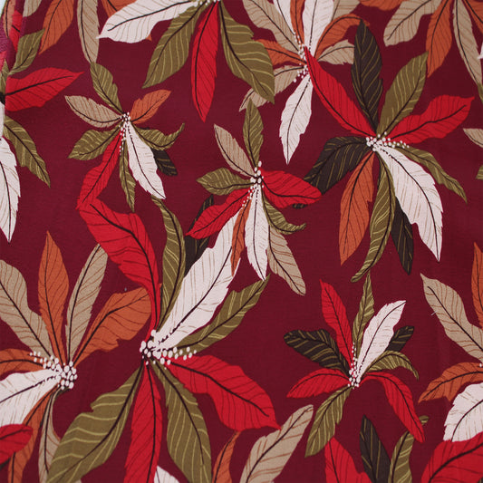 P-2793-754-WINE-RED - PRINTED POLY MOROCCAN 100% POLY