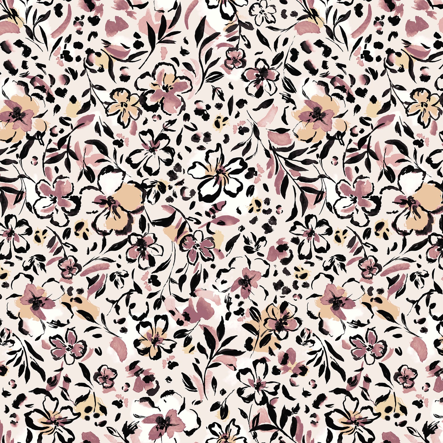 P-2794-504-PEARL-SLATE-ROSE - PRINTED WOOL DOBBY 100% POLYESTER