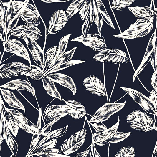 P-2796-754-DENIM-CREAM - PRINTED POLY MOROCCAN 100% POLY