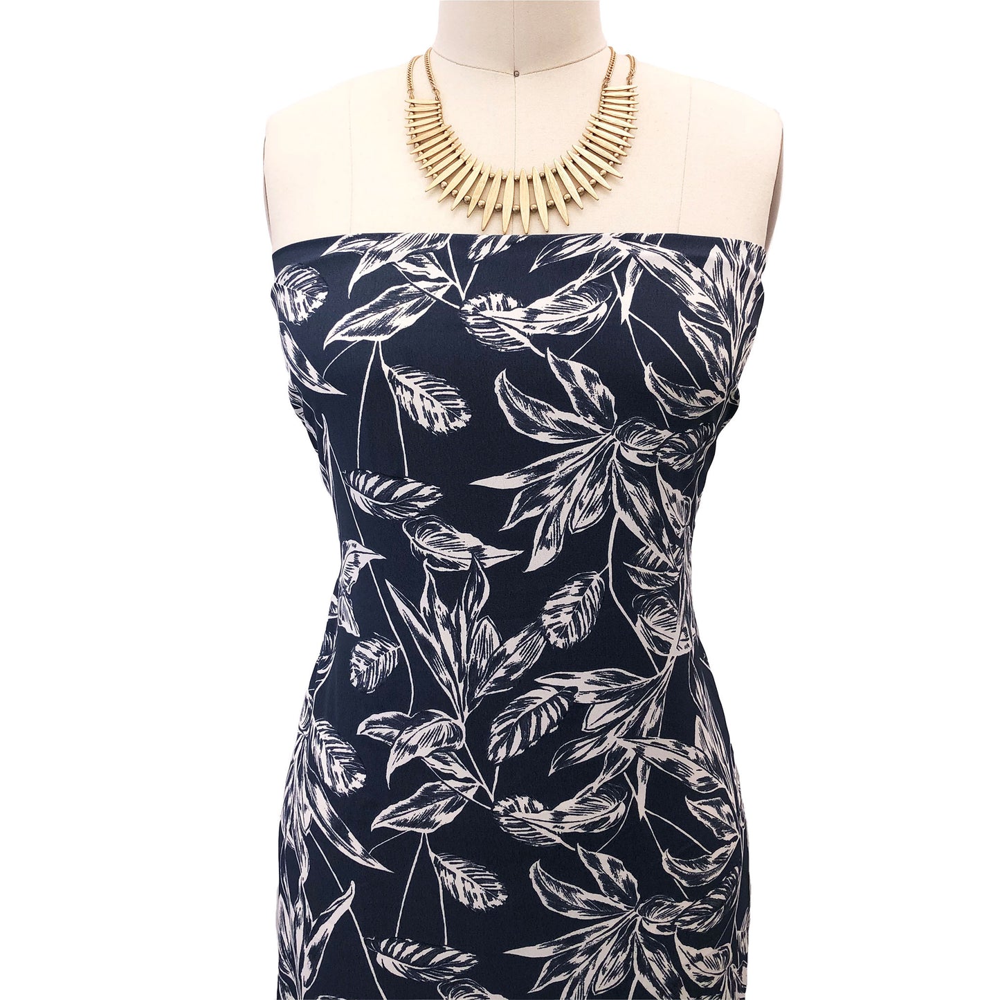 P-2796-754-DENIM-CREAM - PRINTED POLY MOROCCAN 100% POLY