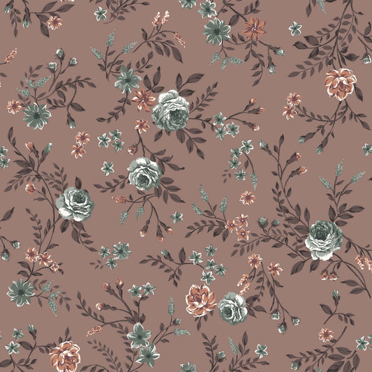 P-2799-798-HC-MOCHA-SAGE - PRINTED 68% POLY 28% RAYON 4% SPAN