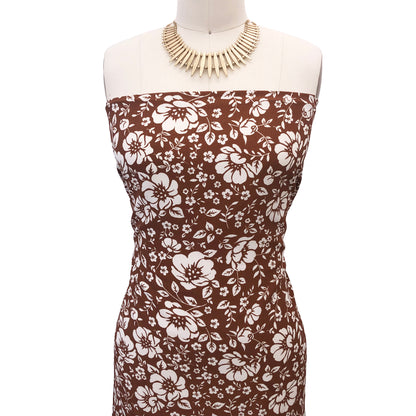 P-2802-754-CARAMEL-ECRU - PRINTED POLY MOROCCAN 100% POLY