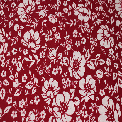 P-2802-754-RED-ECRU - PRINTED POLY MOROCCAN 100% POLY