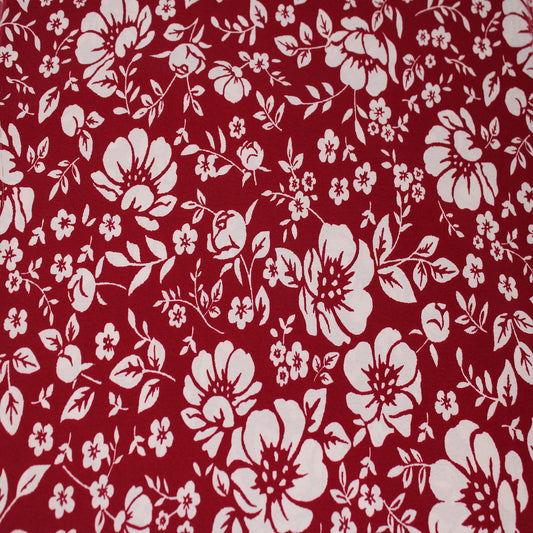 P-2802-754-RED-ECRU - PRINTED POLY MOROCCAN 100% POLY