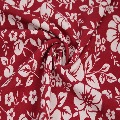 P-2802-754-RED-ECRU - PRINTED POLY MOROCCAN 100% POLY