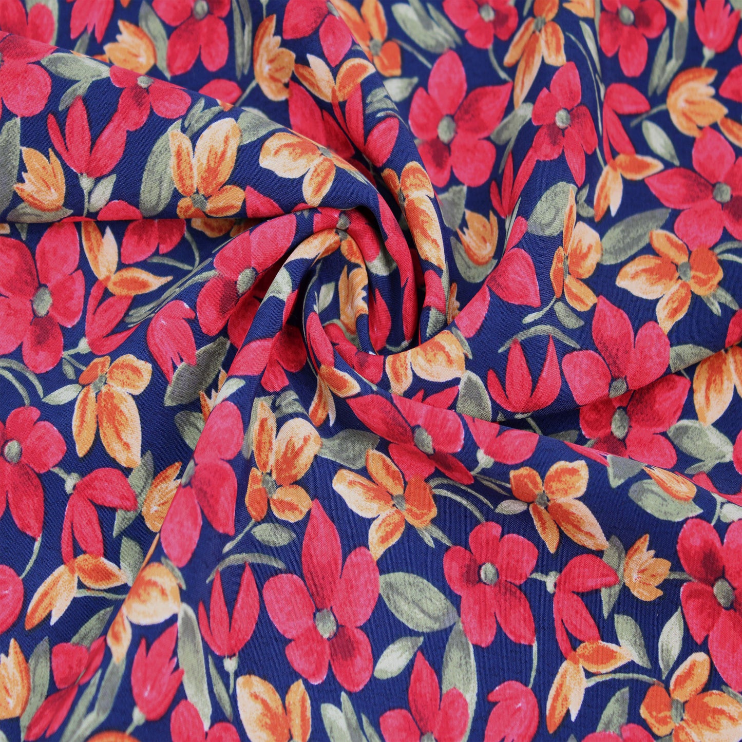 P-2817-754-NAVY-RED - PRINTED POLY MOROCCAN 100% POLY