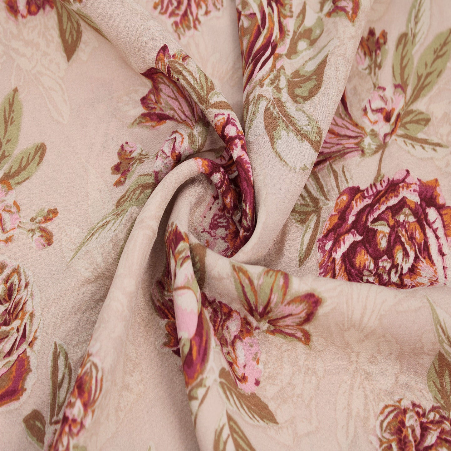 P-2818-504-TAUPE-PINK - PRINTED WOOL DOBBY 100% POLYESTER