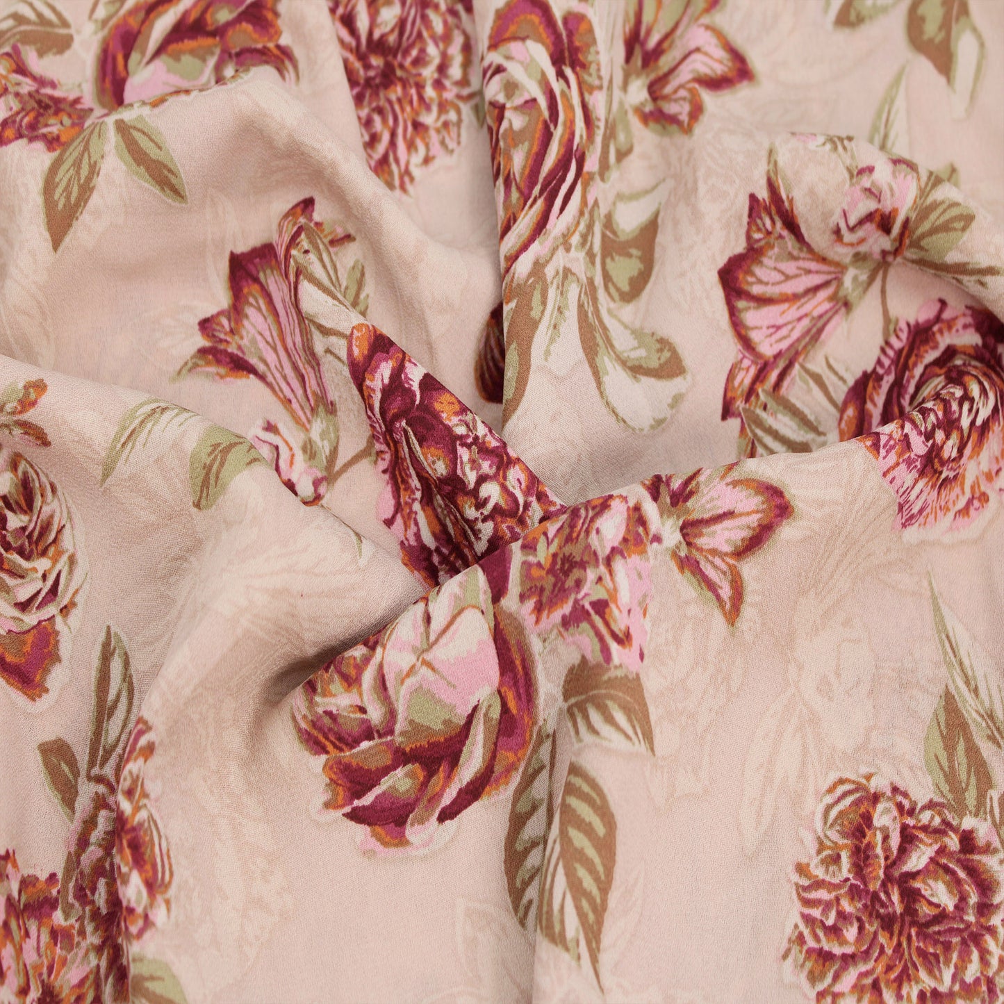 P-2818-504-TAUPE-PINK - PRINTED WOOL DOBBY 100% POLYESTER