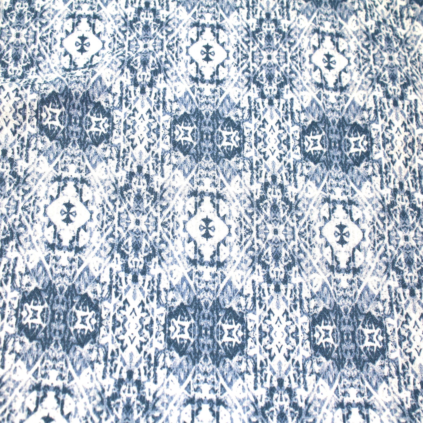 P-2837-754-DENIM-IVORY - PRINTED POLY MOROCCAN 100% POLY