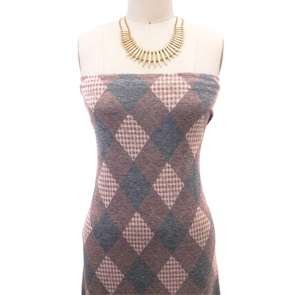 P-2851-506-CHESTNUT-BLACK - PRINTED FRENCH TERRY 63%POLY  33%RAYON  4% SPANDEX