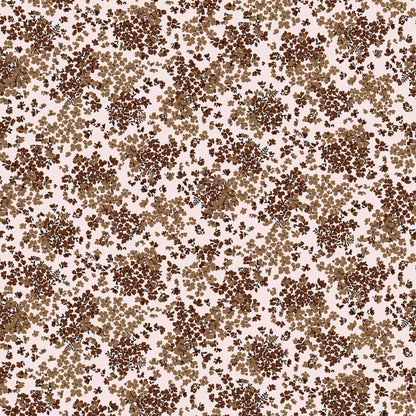 P-2866-636-ECRU-CARAMEL PRINTED CREPON 100% RAYON CREPON