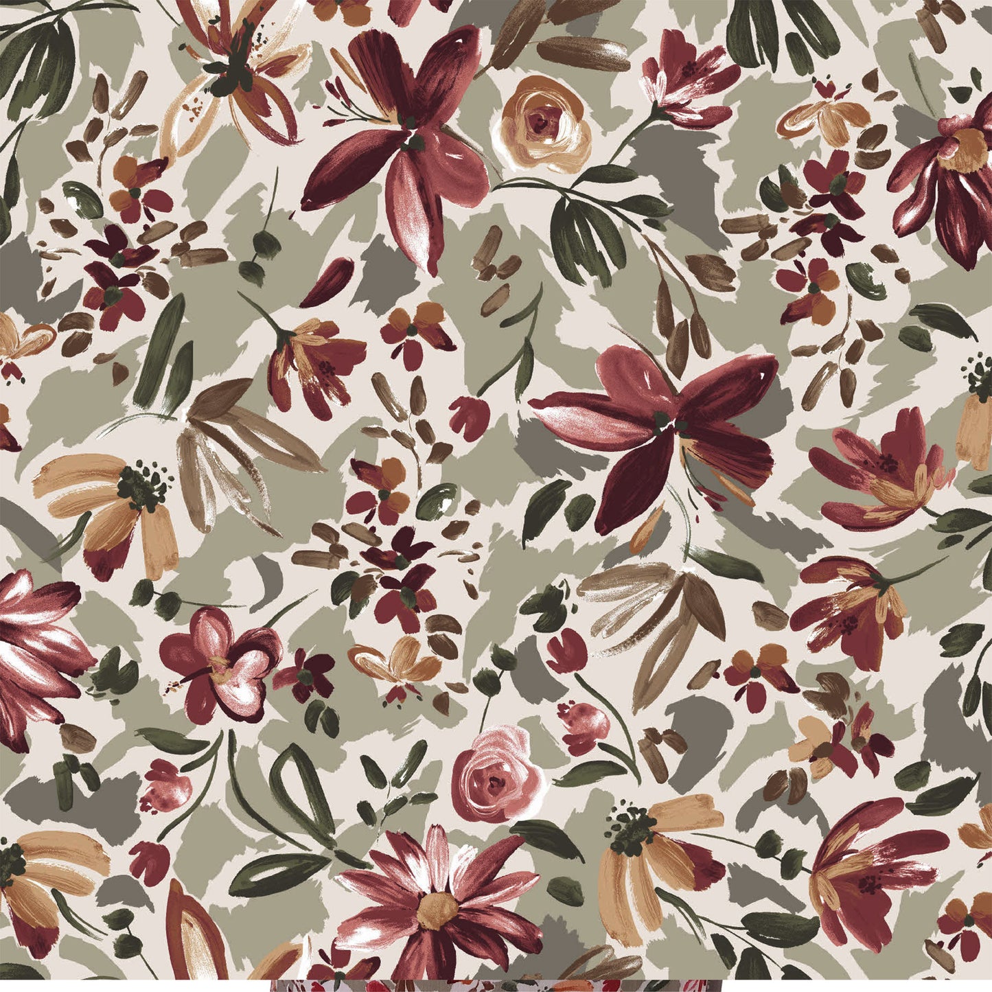 P-2871-636-SAGE-DEEP-CORAL - PRINTED CREPON 100% RAYON CREPON