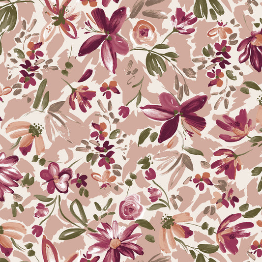 P-2871-636-TAUPE-RASPBERRY PRINTED CREPON 100% RAYON CREPON