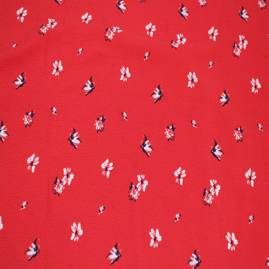 P-2874-754-RED-ECRU - PRINTED POLY MOROCCAN 100% POLY