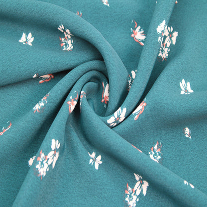 P-2874-754-TEAL-ECRU - PRINTED POLY MOROCCAN 100% POLY