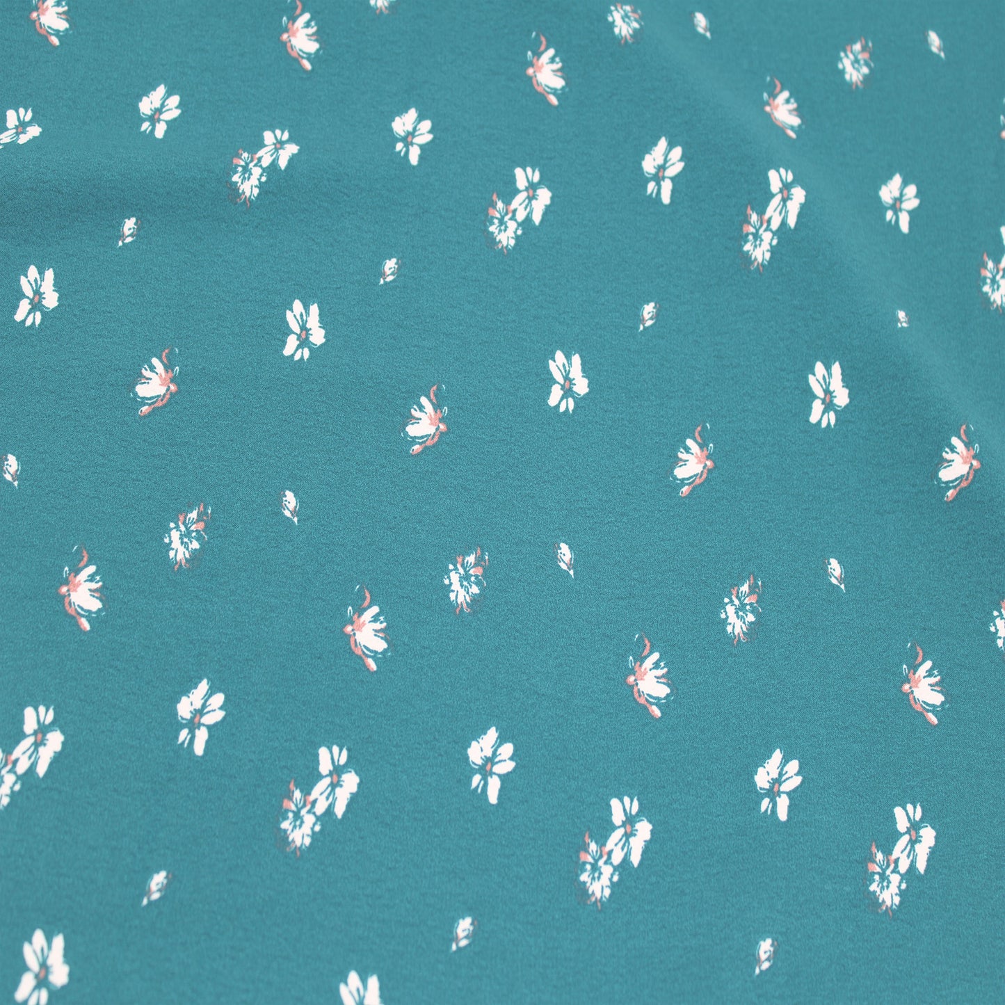 P-2874-754-TEAL-ECRU - PRINTED POLY MOROCCAN 100% POLY