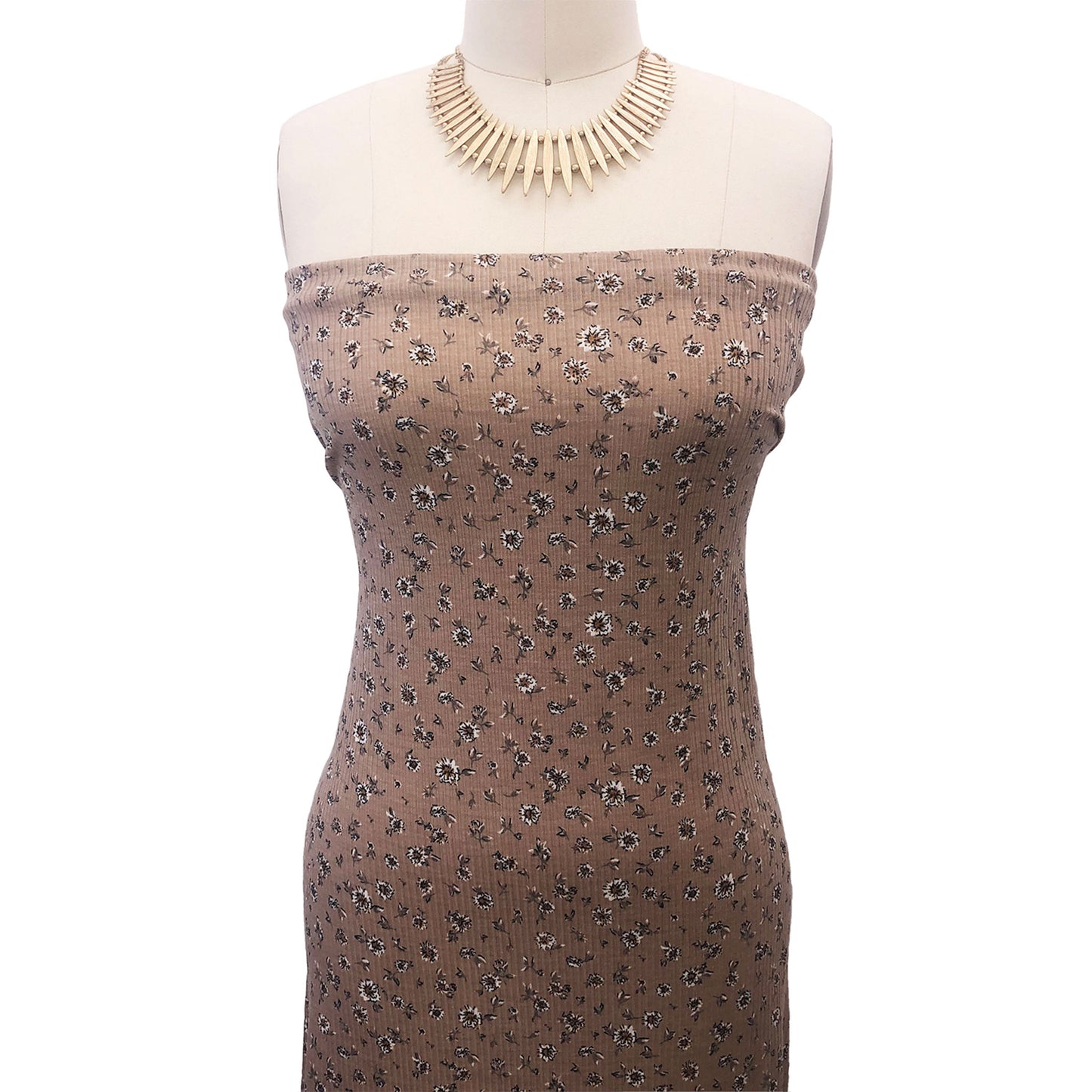 P-2876-761-TAUPE-MOCHA - PRINTED 4X2 RIB 96% POLY 4% SPANDEX